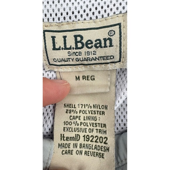 LL Bean Mens Long Sleeve Button Front Fishing Shirt M Beige - Picture 2 of 4